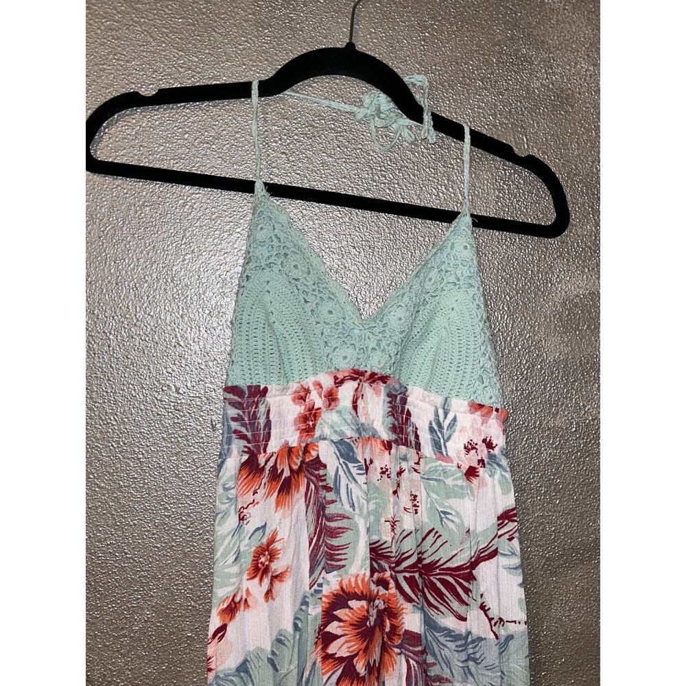 American Rag Boho Cottagecore Long Beach Egret Combo Crochet Floral Maxi  Dress
